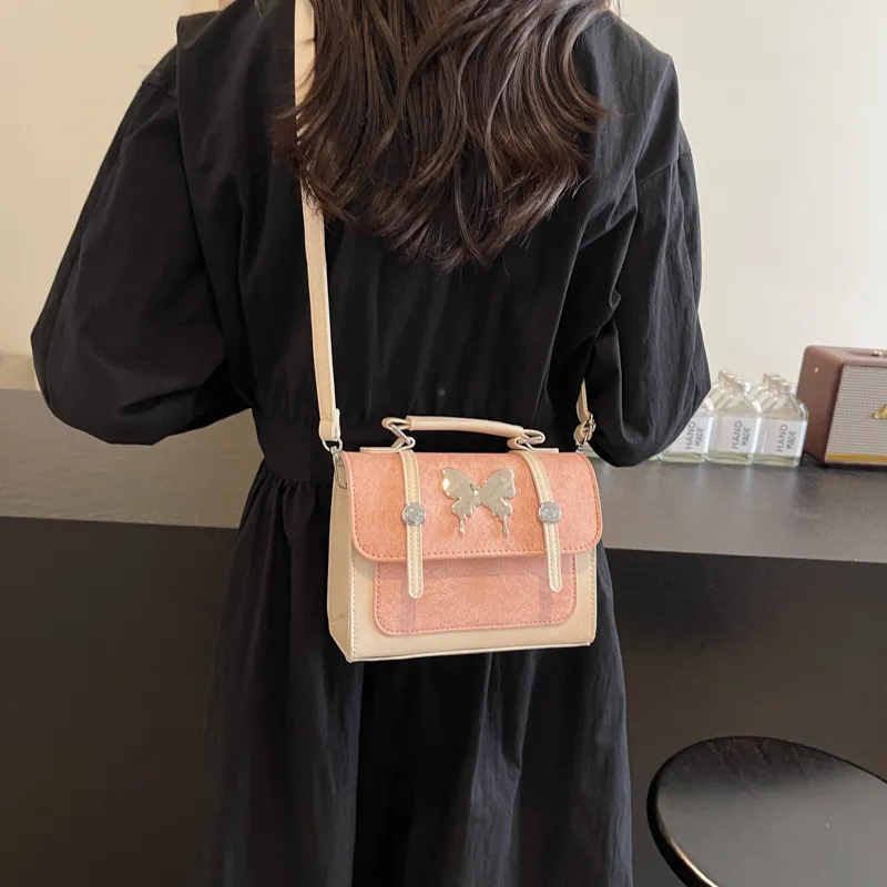 Dusen Kangaroo PU Crossbody Bag Regular Unisex Coffee & Brown/Coffee & Blue/White & Pink/Blue & Brown-19