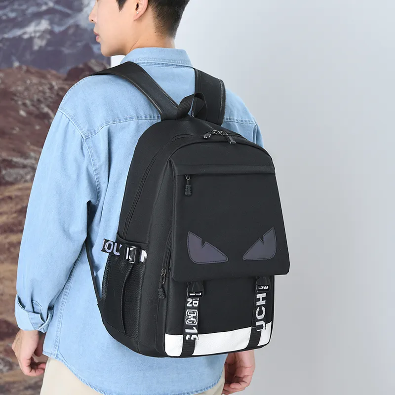 Dusen Kangaroo Nylon Backpack Regular Unisex Black-3