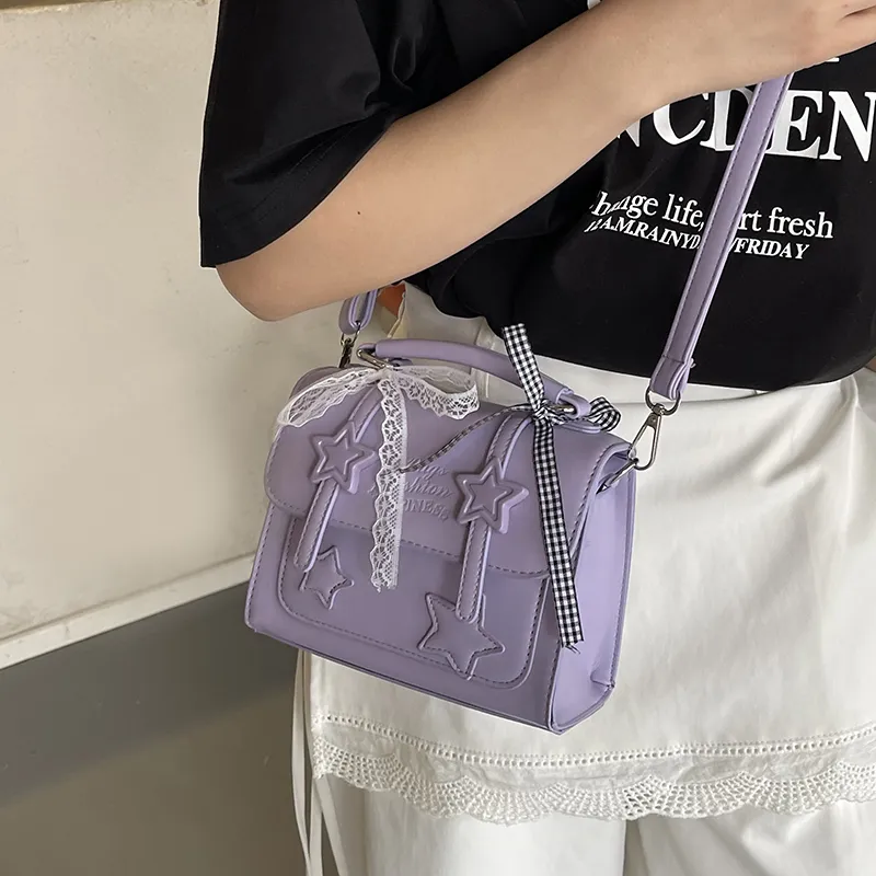 Dusen Kangaroo PU Handbag Women's White/Green/Purple/Pink/Black-17