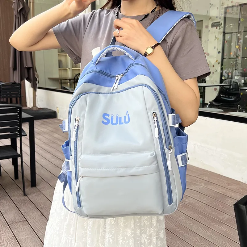 Dusen Kangaroo Nylon Backpack Medium Size Unisex Multicolor-17