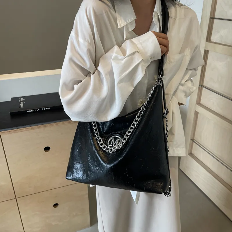 Dusen Kangaroo PU Shoulder Bag, Crossbody Bag Unisex Ecru/Silver/Black/Brown-21