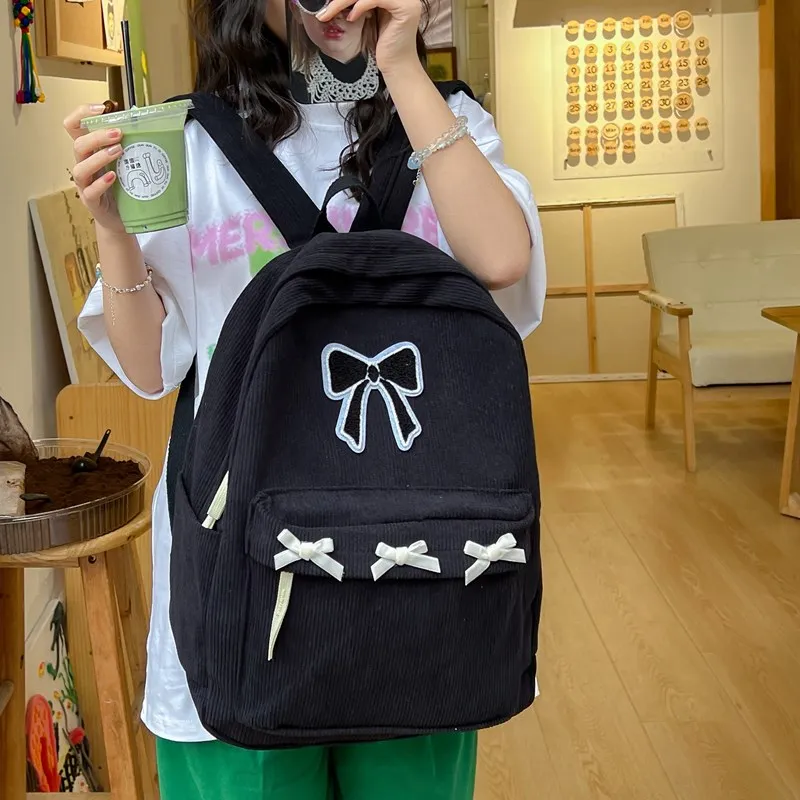 Dusen Kangaroo Nylon Backpack Women's White/Black-8