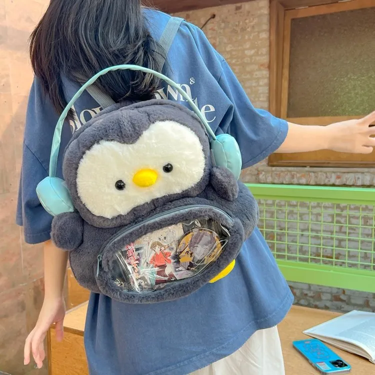 Dusen Kangaroo Plush Backpack Regular Women's Multicolor-6