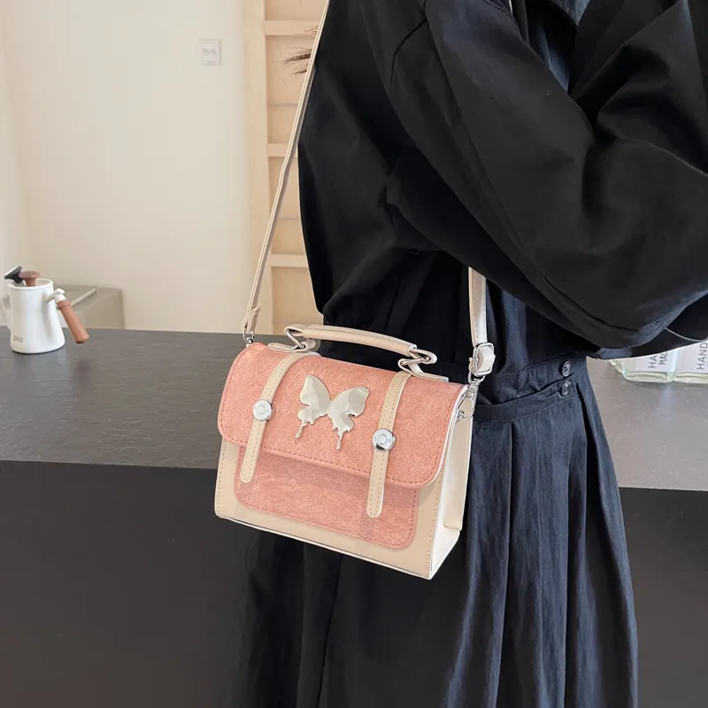 Dusen Kangaroo PU Crossbody Bag Regular Unisex Coffee & Brown/Coffee & Blue/White & Pink/Blue & Brown-16