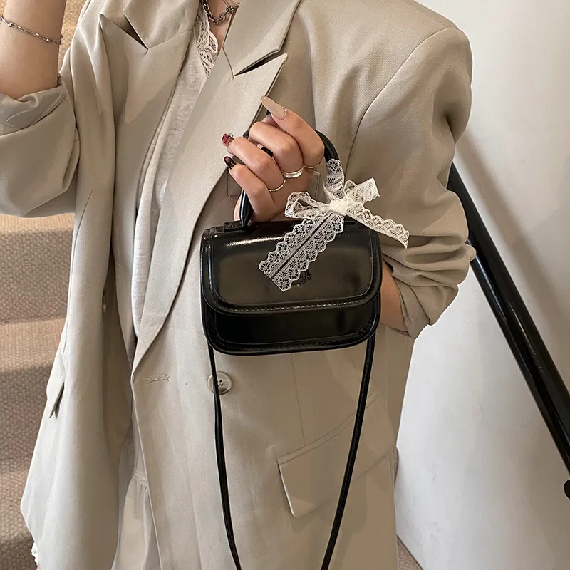 Dusen Kangaroo PU Crossbody Bag Regular Women's White/Silver/Black/Blue/Pink-9