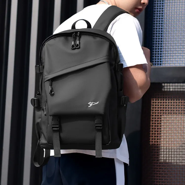 Dusen Kangaroo Oxford Backpack Regular Men's Black/Gray-2