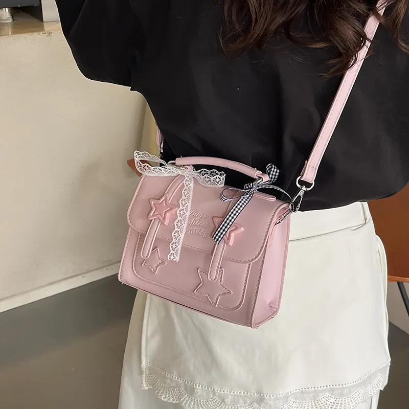 Dusen Kangaroo PU Handbag Women's White/Green/Purple/Pink/Black-23