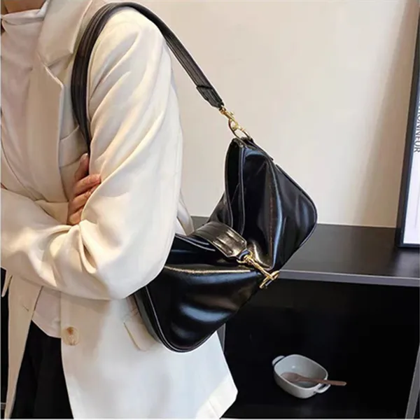 Dusen Kangaroo PU Shoulder Bag, Handbag Women's Pink/Black/Coffee-6
