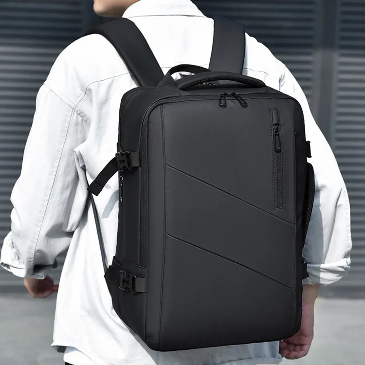Dusen Kangaroo Oxford Backpack Regular Men's Black/Dark Gray-4