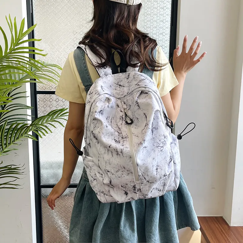 Dusen Kangaroo Nylon Backpack Unisex White/Black/Red/Dark Green/Light Green-1