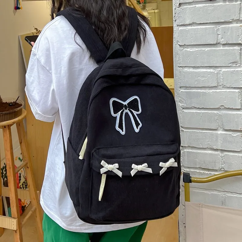 Dusen Kangaroo Nylon Backpack Women's White/Black-9