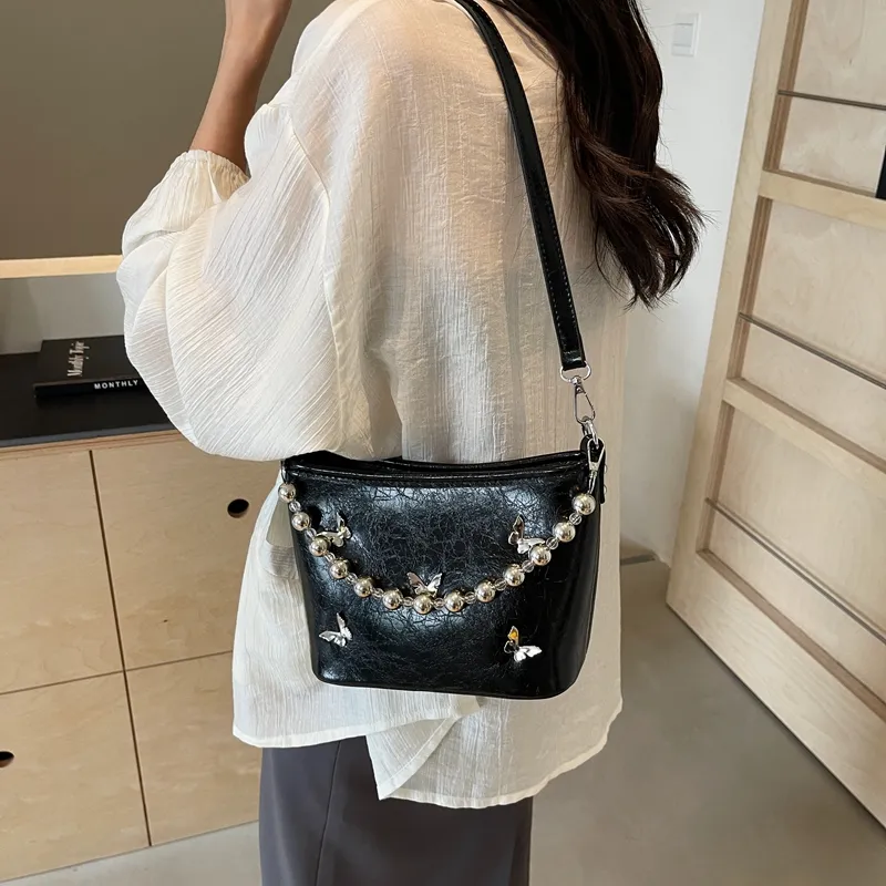 Dusen Kangaroo PU Shoulder Bag, Crossbody Bag, Handbag Unisex Ecru/Silver/Black/Burgundy-15
