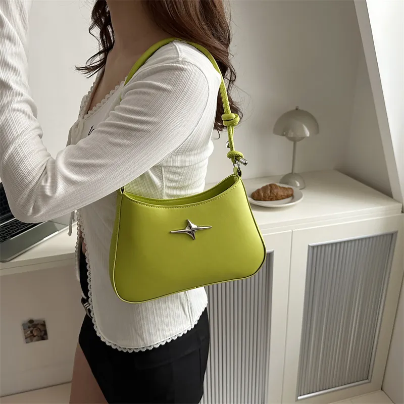 Dusen Kangaroo PU Shoulder Bag Regular Women's White/Black/Khaki/Green/Pink/Brown-17