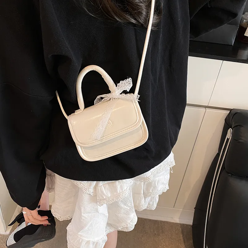 Dusen Kangaroo PU Crossbody Bag Regular Women's White/Silver/Black/Blue/Pink-4