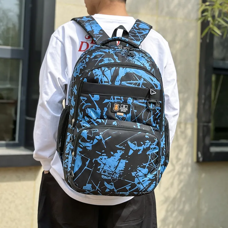 Dusen Kangaroo Oxford Backpack Regular Unisex Blue/Black Gray/Black Green/Black Blue-2