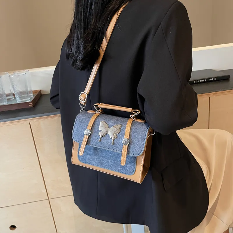 Dusen Kangaroo PU Crossbody Bag Regular Unisex Coffee & Brown/Coffee & Blue/White & Pink/Blue & Brown-21
