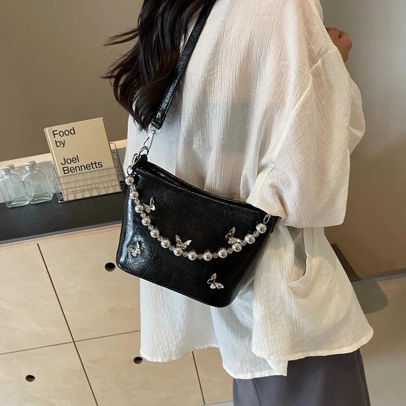 Dusen Kangaroo PU Shoulder Bag, Crossbody Bag, Handbag Unisex Ecru/Silver/Black/Burgundy-12