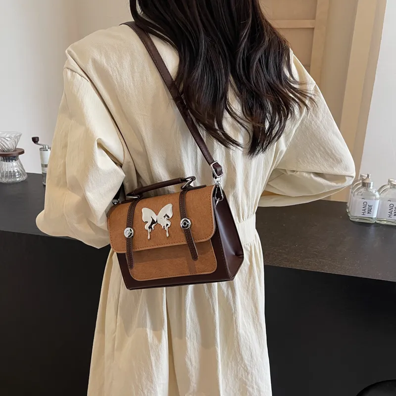Dusen Kangaroo PU Crossbody Bag Regular Unisex Coffee & Brown/Coffee & Blue/White & Pink/Blue & Brown-3