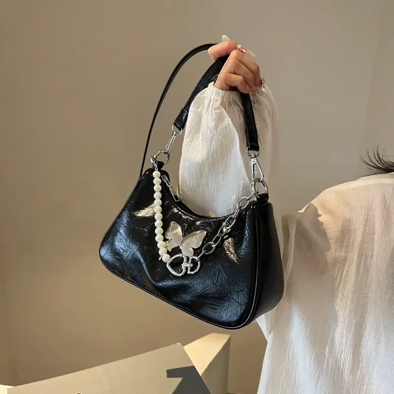 Dusen Kangaroo PU Shoulder Bag, Crossbody Bag Regular Women's Silver/Black/Pink/Ecru-13