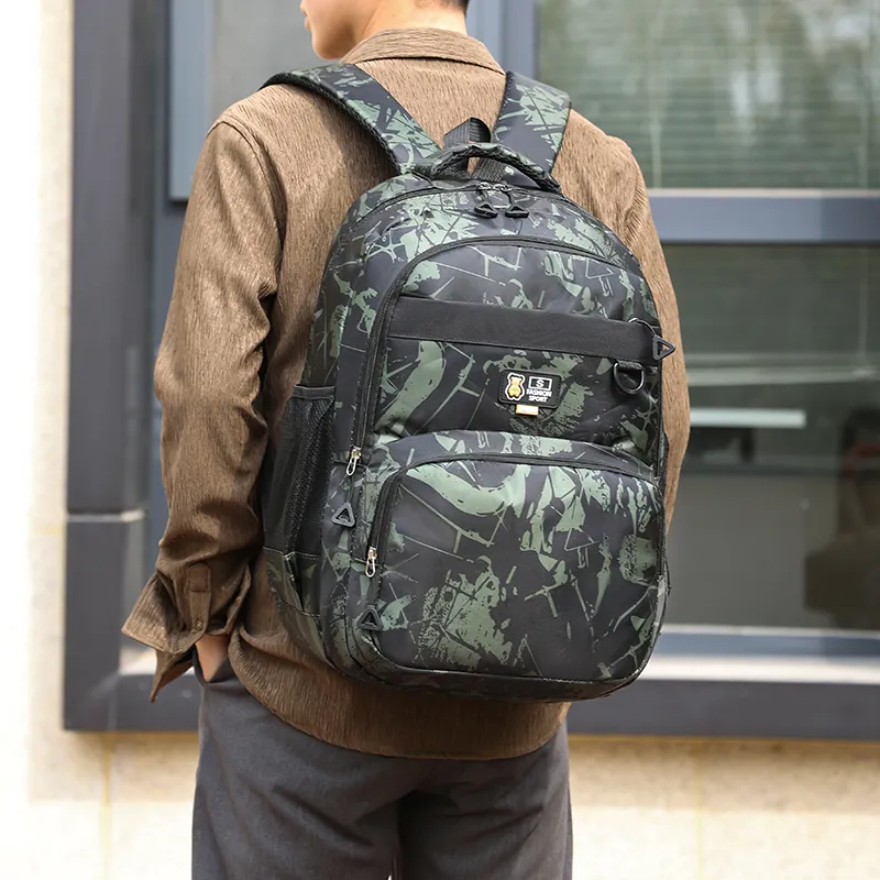 Dusen Kangaroo Oxford Backpack Regular Unisex Blue/Black Gray/Black Green/Black Blue-7