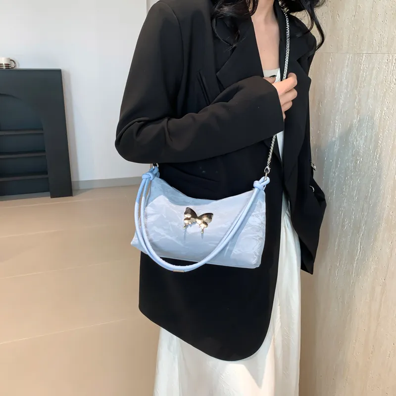 Dusen Kangaroo PU Crossbody Bag Regular Women's Blue/Pink/White/Black-1