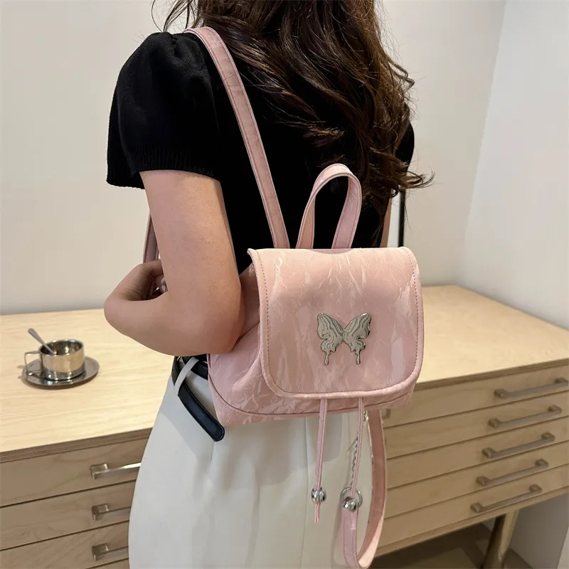 Dusen Kangaroo PU Backpack Women's White/Silver/Multicolor-23