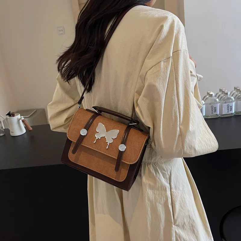 Dusen Kangaroo PU Crossbody Bag Regular Unisex Coffee & Brown/Coffee & Blue/White & Pink/Blue & Brown-2