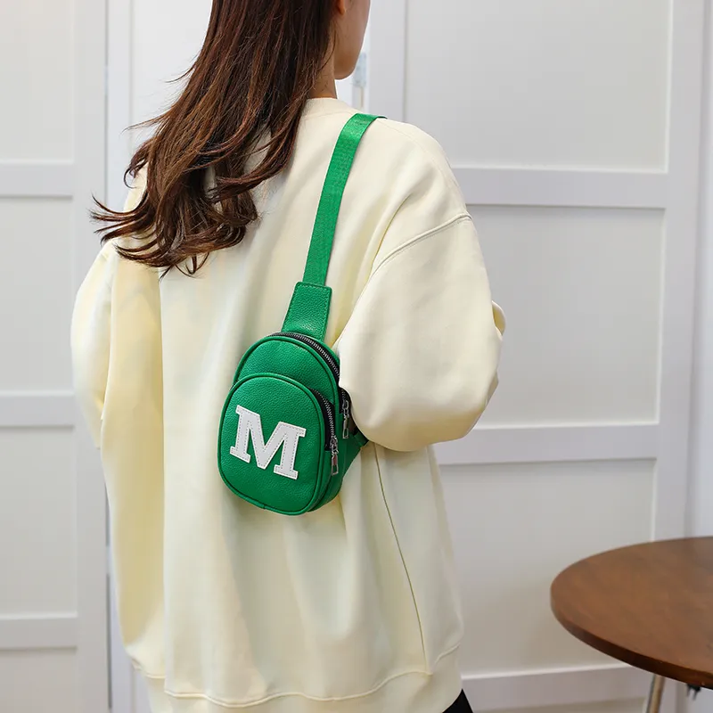 Dusen Kangaroo PU Sling Bag Kids' White/Black/Gold/Green/Dark Blue-13