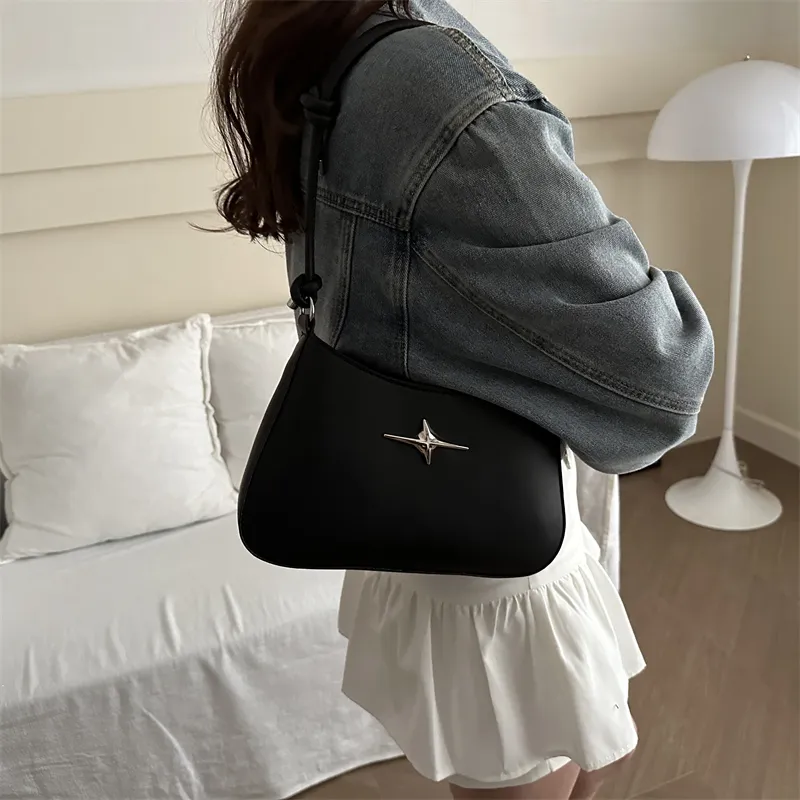 Dusen Kangaroo PU Shoulder Bag Regular Women's White/Black/Khaki/Green/Pink/Brown-9