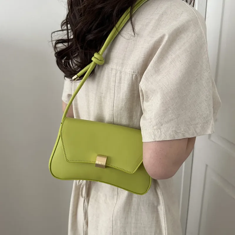Dusen Kangaroo PU Shoulder Bag Women's Black/White/Green/Khaki/Brown-7