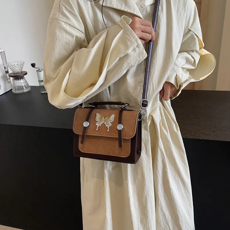 Dusen Kangaroo PU Crossbody Bag Regular Unisex Coffee & Brown/Coffee & Blue/White & Pink/Blue & Brown-6