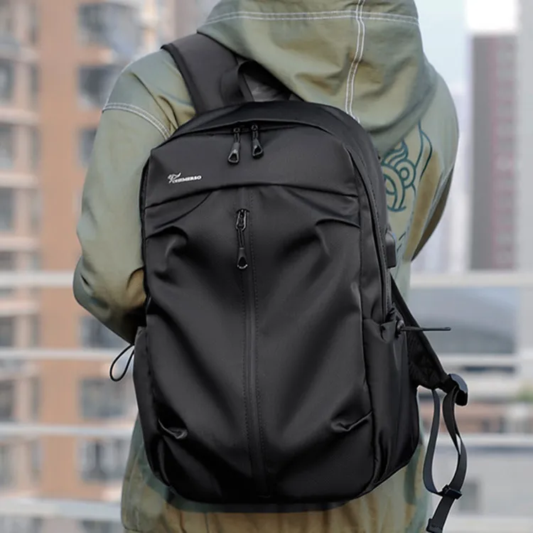 Dusen Kangaroo Oxford Backpack Regular Unisex Black/Gray-6