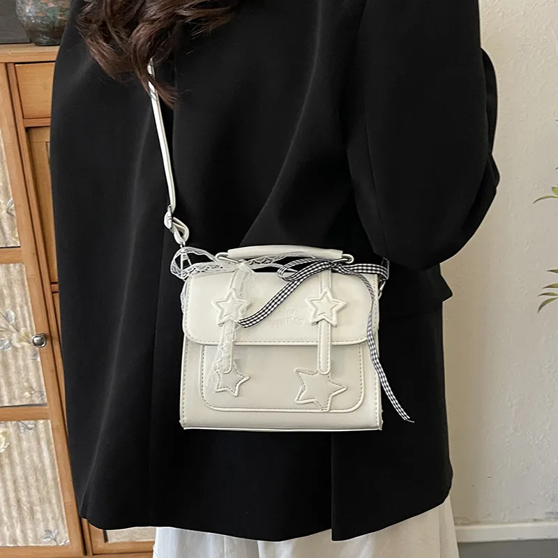 Dusen Kangaroo PU Handbag Women's White/Green/Purple/Pink/Black-4