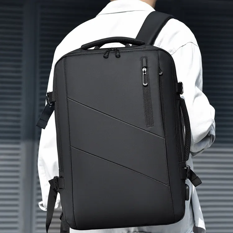 Dusen Kangaroo Oxford Backpack Regular Men's Black/Dark Gray-1