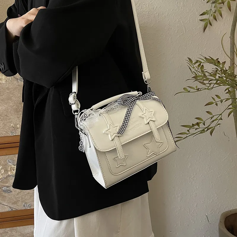 Dusen Kangaroo PU Handbag Women's White/Green/Purple/Pink/Black-5