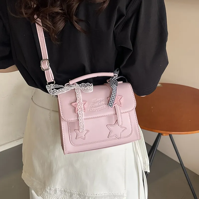 Dusen Kangaroo PU Handbag Women's White/Green/Purple/Pink/Black-24