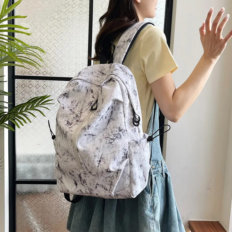 Dusen Kangaroo Nylon Backpack Unisex White/Black/Red/Dark Green/Light Green-4