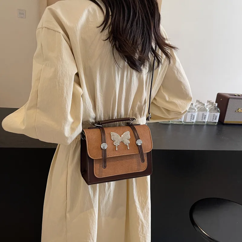 Dusen Kangaroo PU Crossbody Bag Regular Unisex Coffee & Brown/Coffee & Blue/White & Pink/Blue & Brown-4