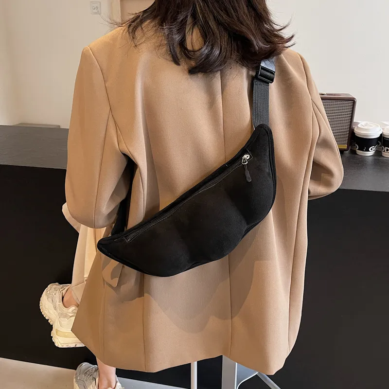 Dusen Kangaroo Velour Sling Bag Unisex Khaki/Green/Black-15