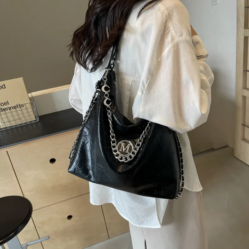 Dusen Kangaroo PU Shoulder Bag, Crossbody Bag Unisex Ecru/Silver/Black/Brown-18