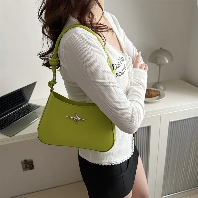 Dusen Kangaroo PU Shoulder Bag Regular Women's White/Black/Khaki/Green/Pink/Brown-15