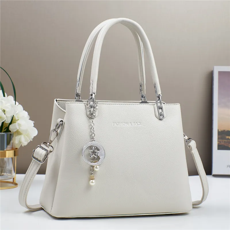 Dusen Kangaroo PU Handbag, Crossbody Bag, Shoulder Bag Regular Women's Ecru/Apricot/Black/Khaki-1