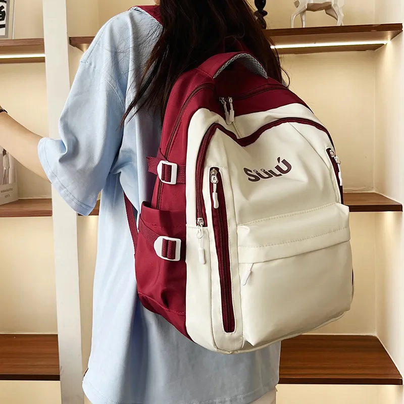 Dusen Kangaroo Nylon Backpack Medium Size Unisex Multicolor-1