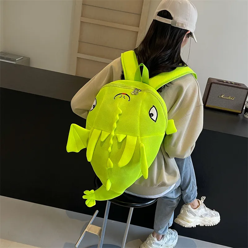 Dusen Kangaroo Nylon Fabric Backpack Regular Unisex Black/Gray/Rose Red/Neon Green/Blue-20