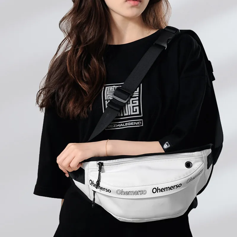 Dusen Kangaroo Oxford Sling Bag Regular Men's Black/Gray/White-6