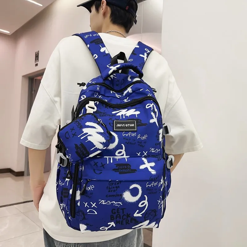 Dusen Kangaroo Nylon Backpack Regular Unisex Black/Gray/Red/Blue/Royal Blue-13