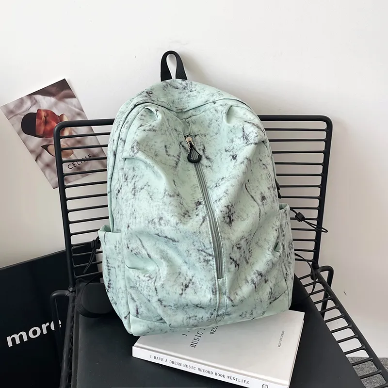 Dusen Kangaroo Nylon Backpack Unisex White/Black/Red/Dark Green/Light Green-15