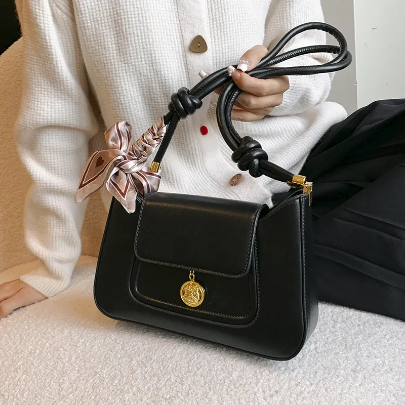 Dusen Kangaroo PU Crossbody Bag, Shoulder Bag Women's Black/Red-5
