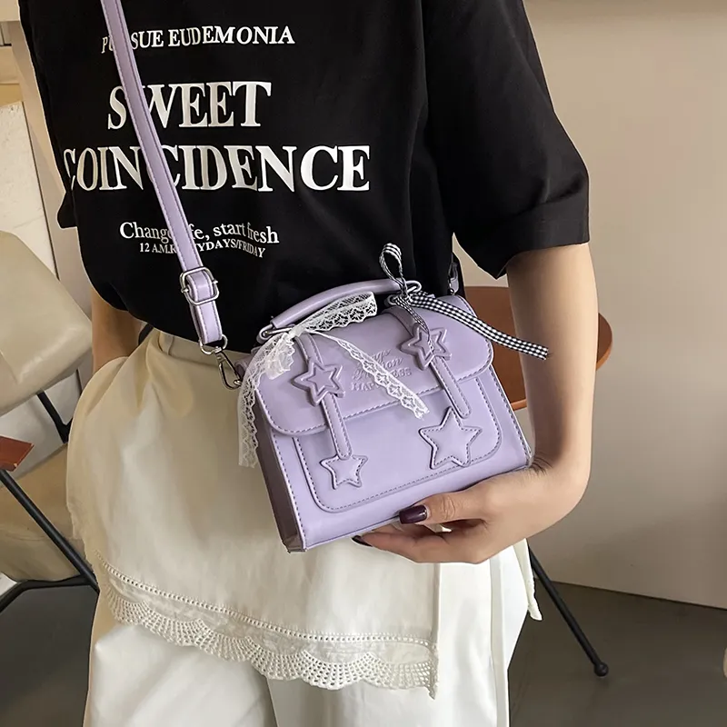Dusen Kangaroo PU Handbag Women's White/Green/Purple/Pink/Black-14