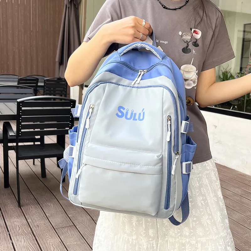 Dusen Kangaroo Nylon Backpack Medium Size Unisex Multicolor-18